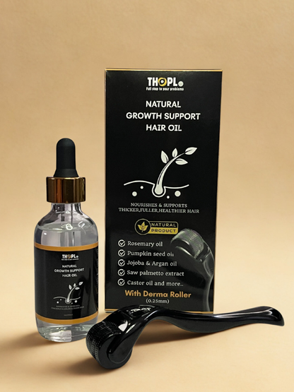 Hair oil 60ml with derma roller 0.25mm
